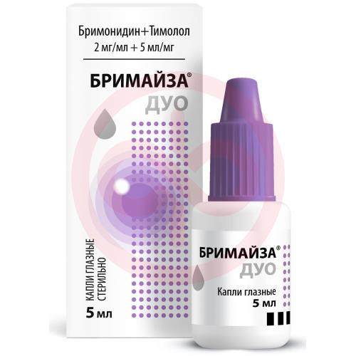 Бримайза дуо капли глазные 2мг/мл + 5мг/мл 5мл