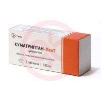 Суматриптан-лект таблетки покрытые пленочной оболочкой 100мг №2