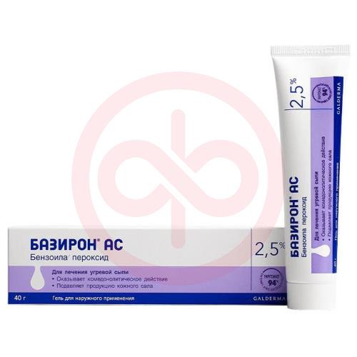 Базирон ас гель для наружного применения 2,5% 40г