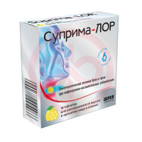 Суприма-лор таблетки для рассасывания №16 мед + лимон