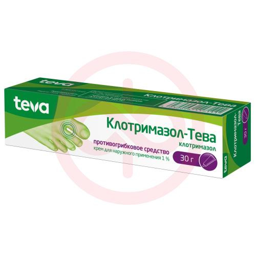 Клотримазол-тева крем для наружного применения 1% 30г