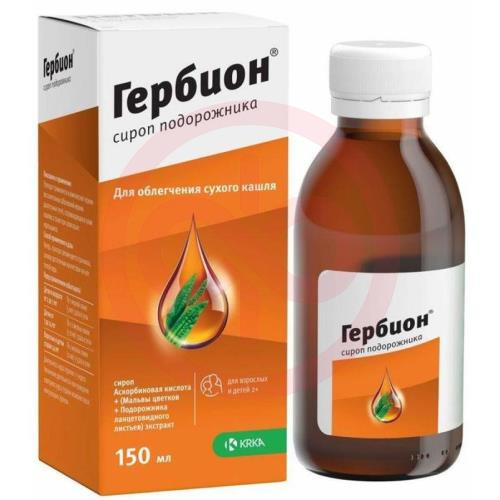 Гербион подорожника сироп 150мл /в комплекте с ложкой дозирующей/