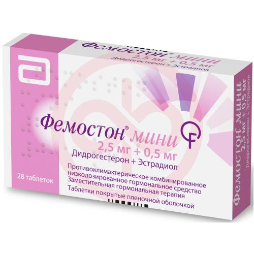 Фемостон мини таблетки покрытые пленочной оболочкой 2,5мг + 0,5мг №28