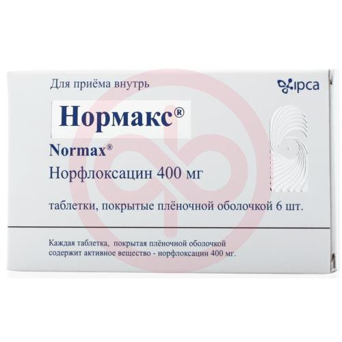 Нормакс таблетки покрытые пленочной оболочкой 400мг №6