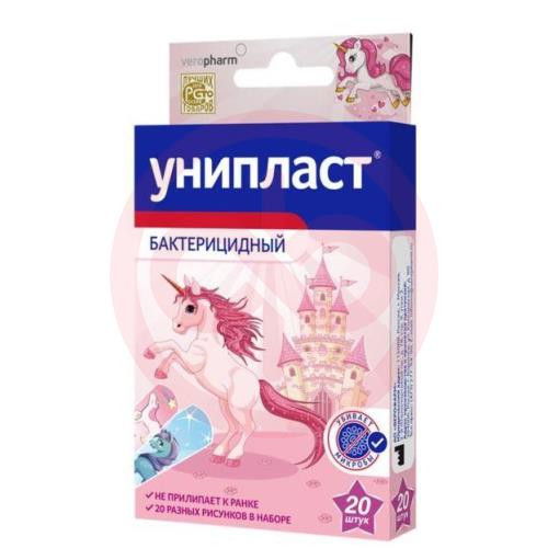 Унипласт лейкопластырь бактерицидный №20 детск единороги Унипласт лейкопластырь бактерицидный №20 детск единороги