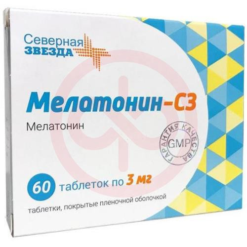 Мелатонин-сз таблетки покрытые пленочной оболочкой 3мг №60