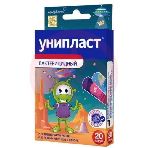 Унипласт лейкопластырь бактерицидный №20 детск космический