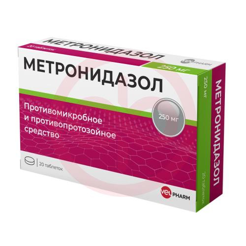 Метронидазол велфарм таблетки 250мг №20