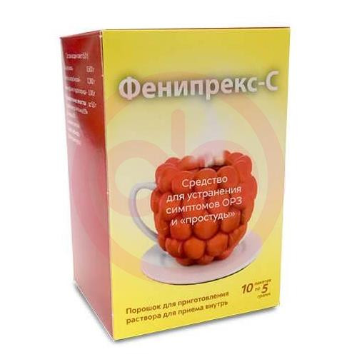 Фенипрекс-с порошок для приготовления раствора для приема внутрь 500мг + 10 мг + 300 мг 5000мг №10
