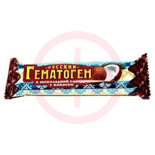 Гематоген русский плитка 40г в шоколад. глаз. кокос бад