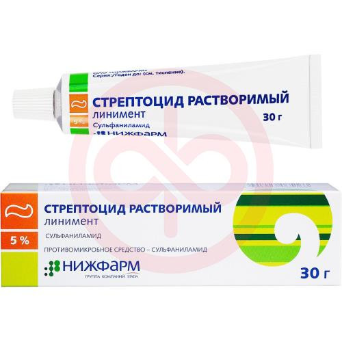 Стрептоцид растворимый линимент для местного применения 5% 30г