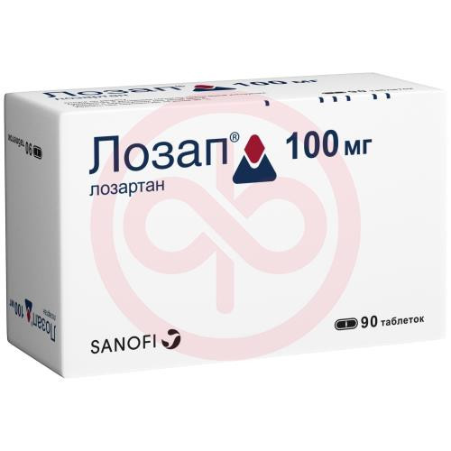 Лозап таблетки покрытые пленочной оболочкой 100мг №90 Лозап таблетки покрытые пленочной оболочкой 100мг №90