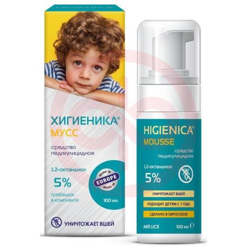 Хигиеника мусс 100мл педикулицидный с гребнем