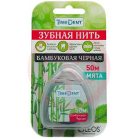 Таймдент зубная нить 50м бамбуковая черная