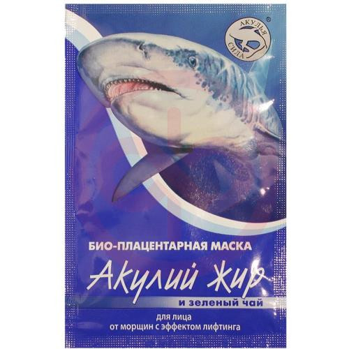 Акулья сила акулий жир  маска для лица 10мл №1 био-плацентар. зеленый чай эффект лифтинга