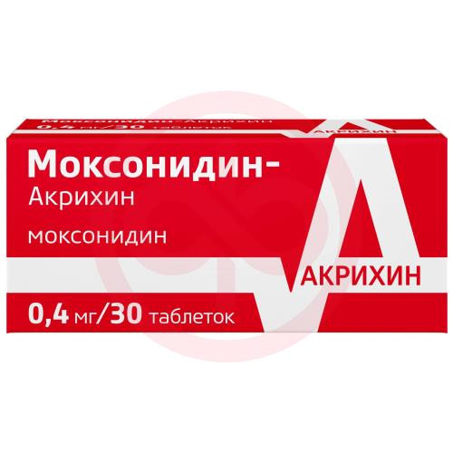 Моксонидин-акрихин таблетки покрытые пленочной оболочкой 0,4мг №30