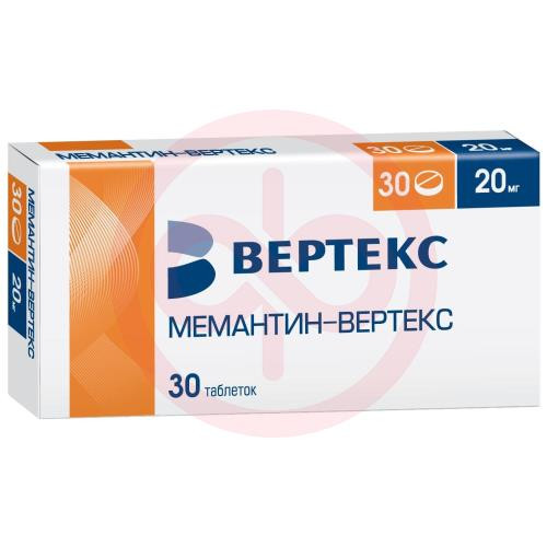 Мемантин-вертекс таблетки покрытые пленочной оболочкой 20мг №30