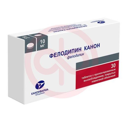 Фелодипин канон таблетки покрытые пленочной оболочкой с пролонгированным высвобождением 10мг №30 Фелодипин канон таблетки покрытые пленочной оболочкой с пролонгированным высвобождением 10мг №30