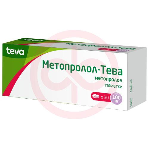Метопролол-тева таблетки 100мг №30
