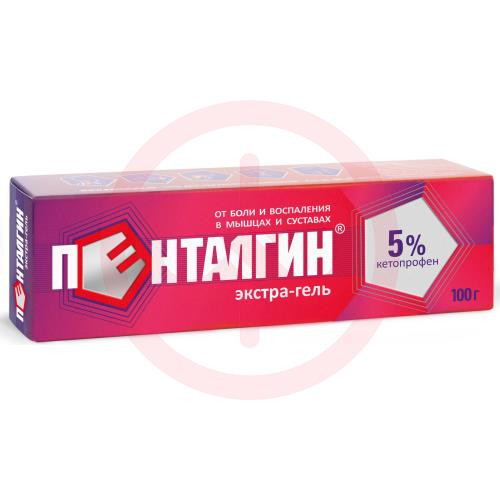 Пенталгин экстра-гель гель для наружного применения 5% 100г