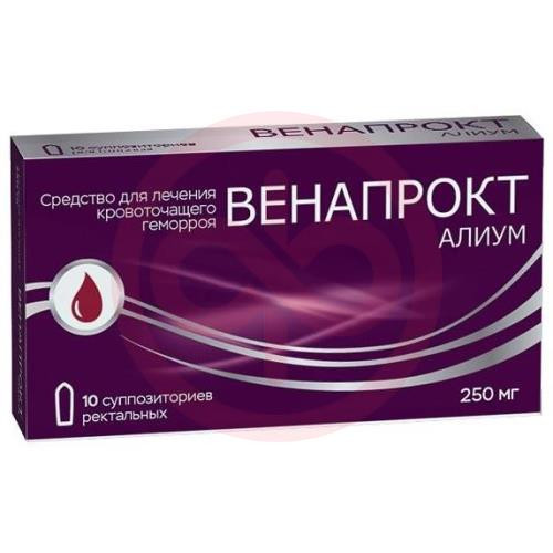 Венапрокт алиум суппозитории ректальные 250мг №10