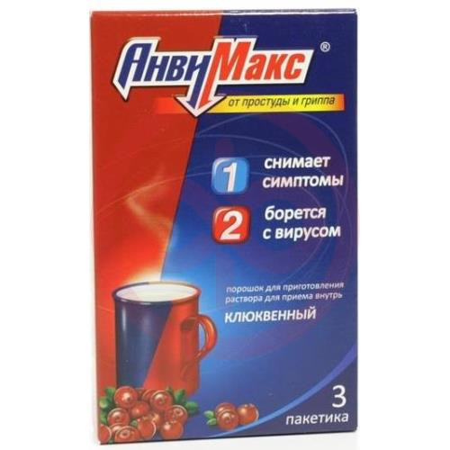 Анвимакс порошок для приготовления раствора для приема внутрь 5г №3 клюква Анвимакс порошок для приготовления раствора для приема внутрь 5г №3 клюква