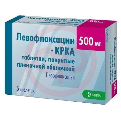 Левофлоксацин-крка таблетки покрытые пленочной оболочкой 500мг №5