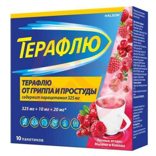 Терафлю порошок для приготовления раствора для приема внутрь 11,5г №10 лесные ягоды