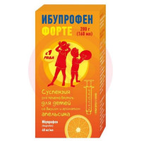 Ибупрофен форте суспензия для приема внутрь для детей 40мг/мл 160мл/200г с ароматом апельсина /в комплекте с мерным шприцем/