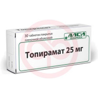 Топирамат-алси таблетки покрытые пленочной оболочкой 25мг №30