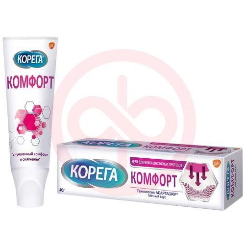 Корега крем для фиксации зубных протезов 40г комфорт мятный вкус