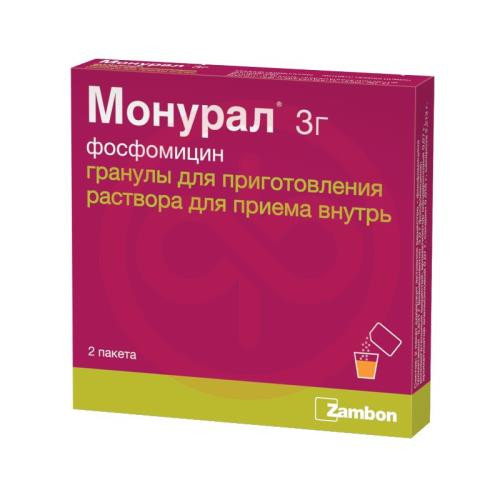 Монурал гранулы для приготовления раствора для приема внутрь 3г 6г №2 Монурал гранулы для приготовления раствора для приема внутрь 3г 6г №2