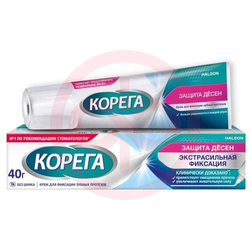 Корега крем для фиксации зубных протезов 40г защита десен Корега крем для фиксации зубных протезов 40г защита десен