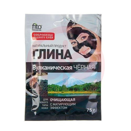 Фитокосметик глина 75г черная вулканическая очищ.