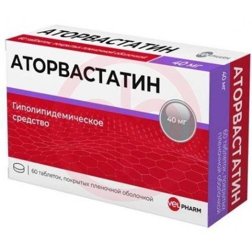 Аторвастатин велфарм таблетки покрытые пленочной оболочкой 40мг №60