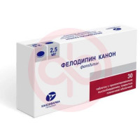 Фелодипин канон таблетки покрытые пленочной оболочкой с пролонгированным высвобождением 2,5мг №30