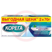 Корега крем для фиксации зубных протезов 70гх2 экстра сильный мятный
