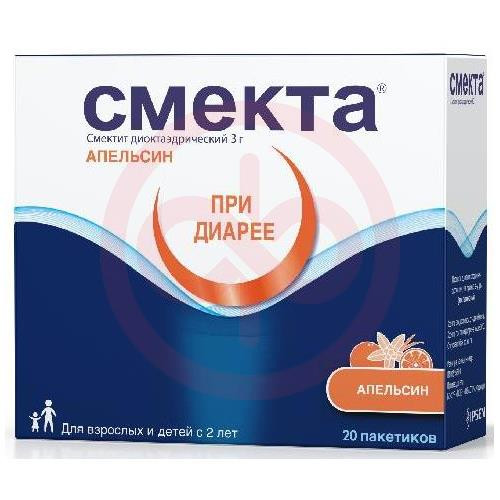 Смекта порошок для приготовления суспензии для приема внутрь 3г 3.76г №20 апельсиновый