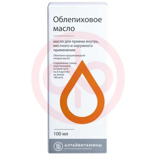Облепиховое  масло для приема внутрь местного и наружного применения 100мл