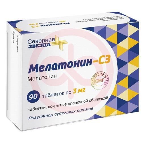 Мелатонин-сз таблетки покрытые пленочной оболочкой 3мг №90