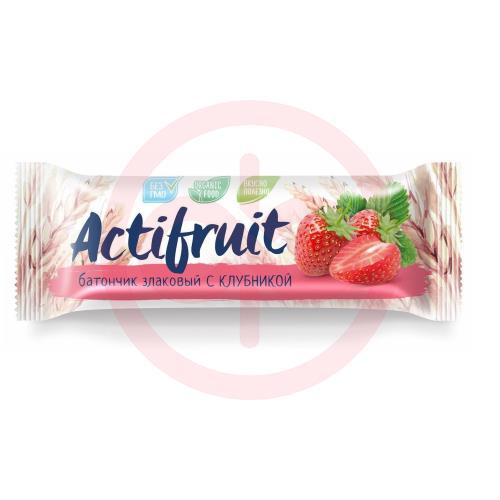 Актифрут батончик-мюсли 24г злаковый клубника