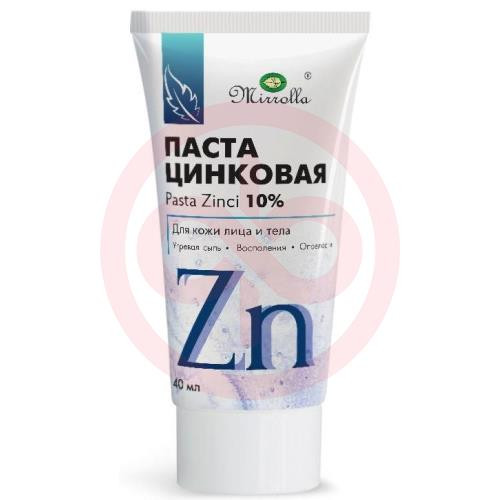 Мирролла цинковая  паста 10% 40мл д/лица и тела