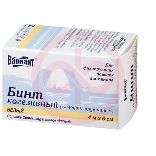 Вариант бинт когезивный 4мх6см белый